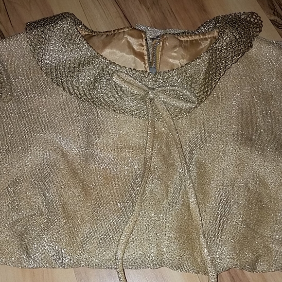 Vintage 60s Gold Lurex Skirt with As Is Blouse - Picture 11 of 16